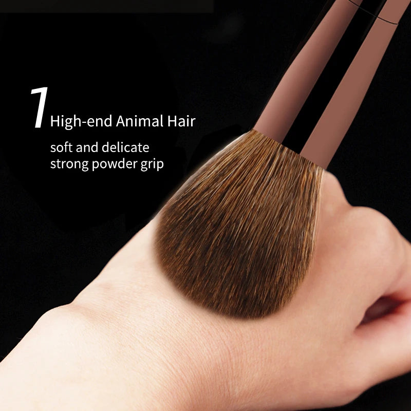 Makeup Brush Set Mini Portable 7 Pcs, High Quality Soft Animal Hair Brush Include Eyeshadow,Blush,Powder Brush
