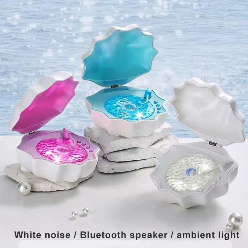 Versatile Portable Bluetooth Speaker with Retro Design, Colorful Projection Light, and White Noise Sleep Aid