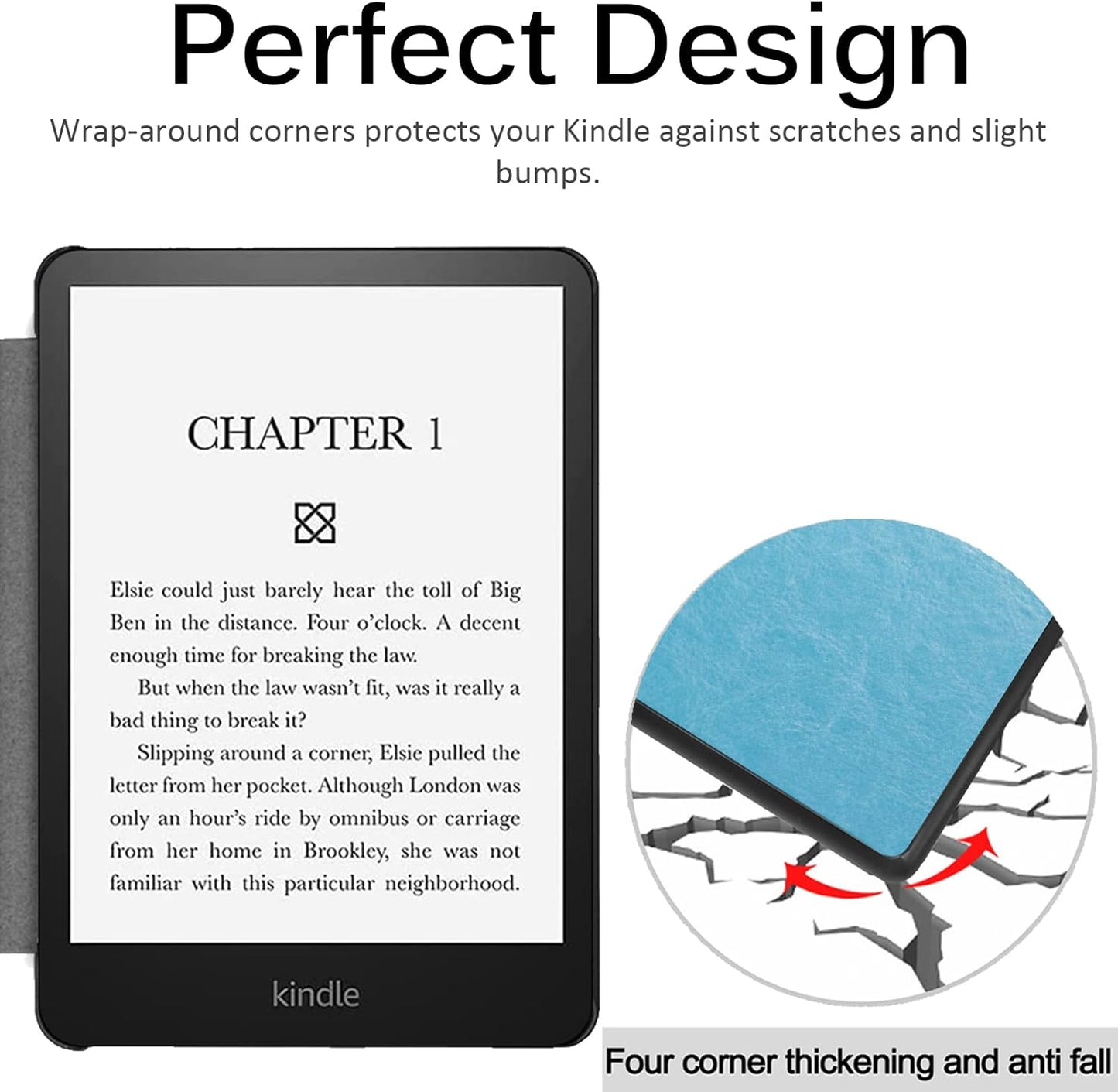 Compatible with Kindle Paperwhite 11Th Generation 2021 Leather Case with Hand Strap Leather Cover Cases for Kindle Paperwhite 11Th 2021 and Kindle Paperwhite Signature Edition 2021(Lightblue)