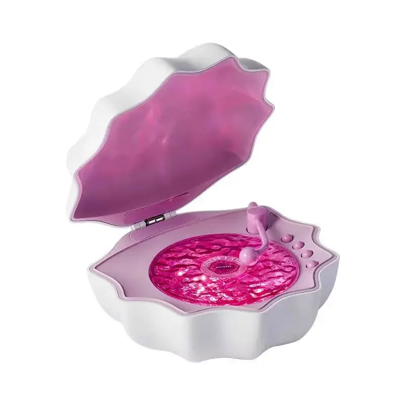 Versatile Portable Bluetooth Speaker with Retro Design, Colorful Projection Light, and White Noise Sleep Aid