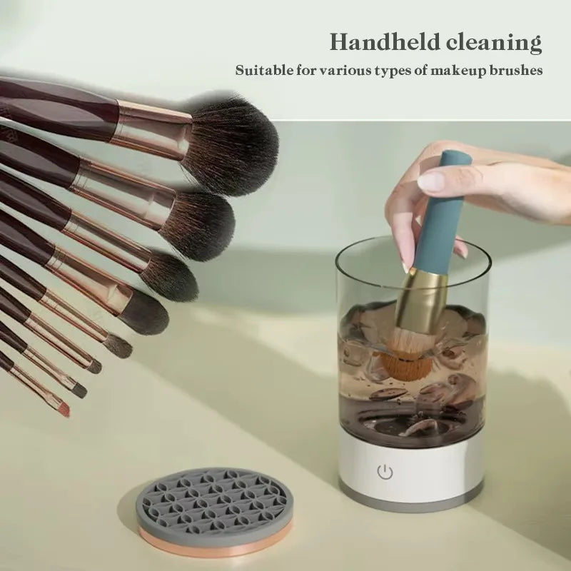 USB Plug Portable Electric Makeup Brush Cleaner with Rubber Makeup Machine Electric Quick Cleaner Cleaning Brush Collar Brushes