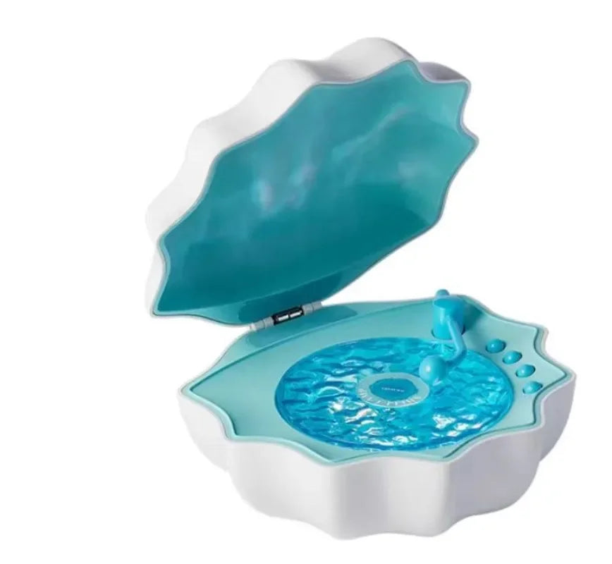 Versatile Portable Bluetooth Speaker with Retro Design, Colorful Projection Light, and White Noise Sleep Aid