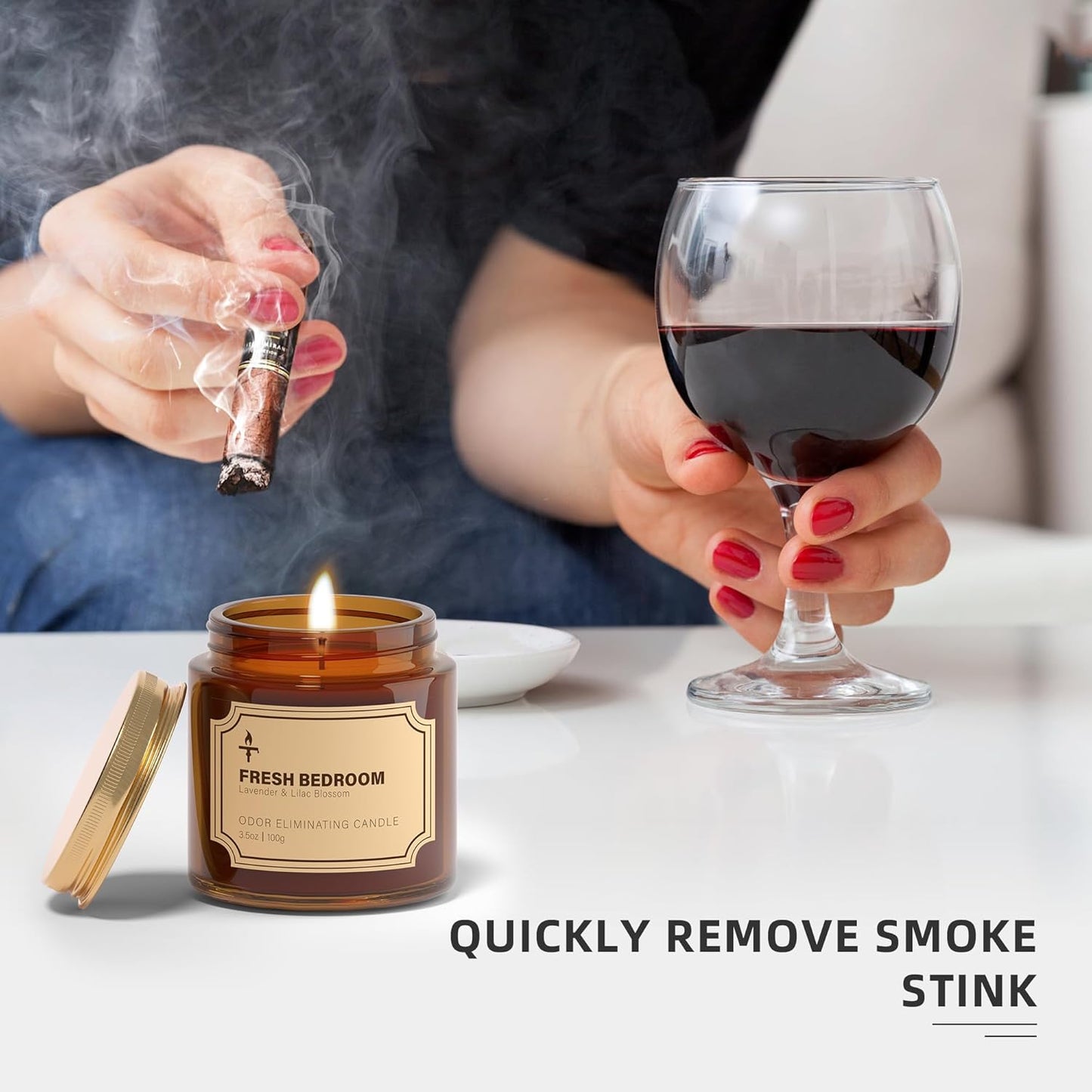 Transform Your Space with TRINIDa Scented Candle Set - 3 Pack Odor Eliminating Candles for a Fresh Home Experience!
