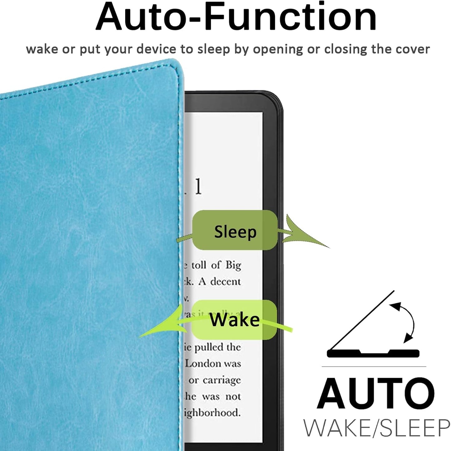 Compatible with Kindle Paperwhite 11Th Generation 2021 Leather Case with Hand Strap Leather Cover Cases for Kindle Paperwhite 11Th 2021 and Kindle Paperwhite Signature Edition 2021(Lightblue)