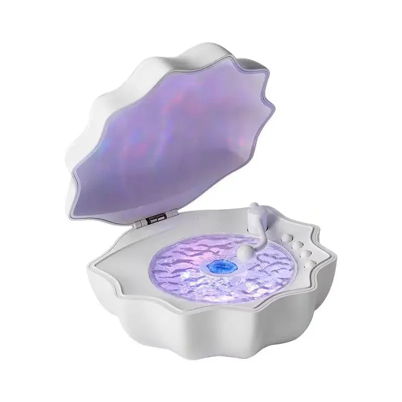 Versatile Portable Bluetooth Speaker with Retro Design, Colorful Projection Light, and White Noise Sleep Aid