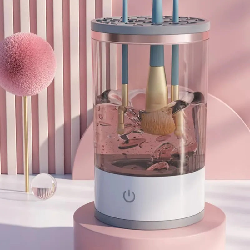 USB Plug Portable Electric Makeup Brush Cleaner with Rubber Makeup Machine Electric Quick Cleaner Cleaning Brush Collar Brushes