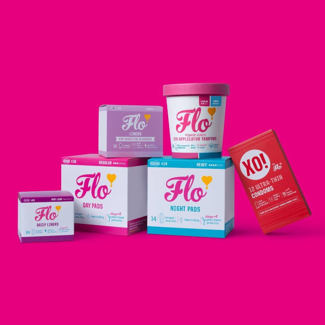 Experience Ultimate Comfort with FLO's Mega Pack of Organic Bamboo Day Pads - Ultra-Thin, Winged, and Eco-Friendly Sanitary Napkins for Women, 88 Count