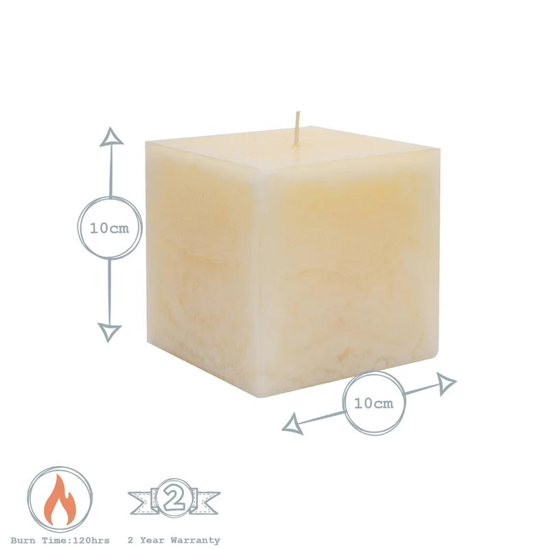 Indulge in Serenity with Our Creamy Vanilla Square Pillar Candles - 120 Hours of Bliss