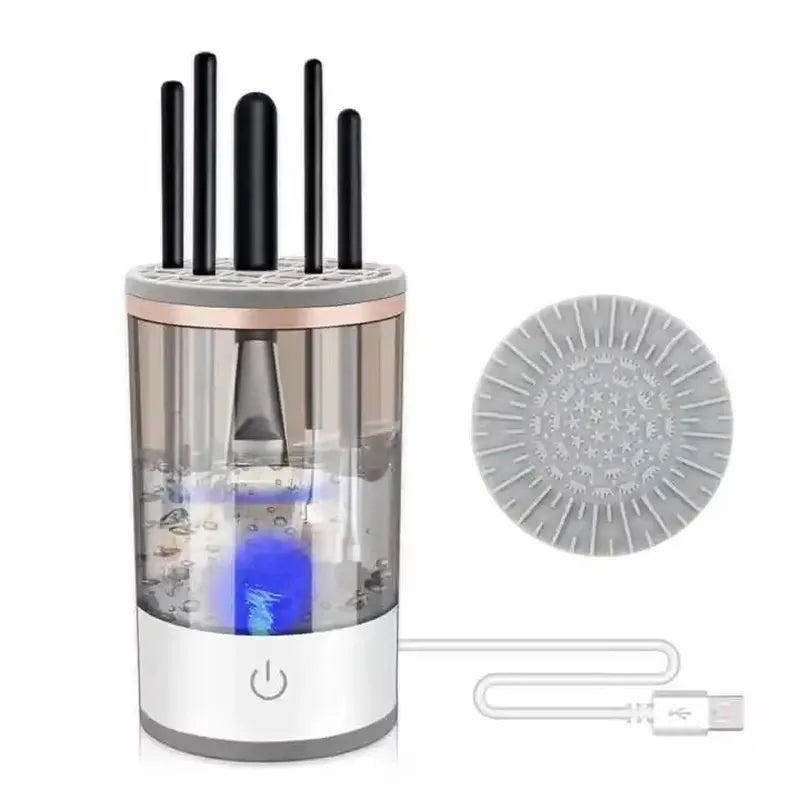 USB Plug Portable Electric Makeup Brush Cleaner with Rubber Makeup Machine Electric Quick Cleaner Cleaning Brush Collar Brushes