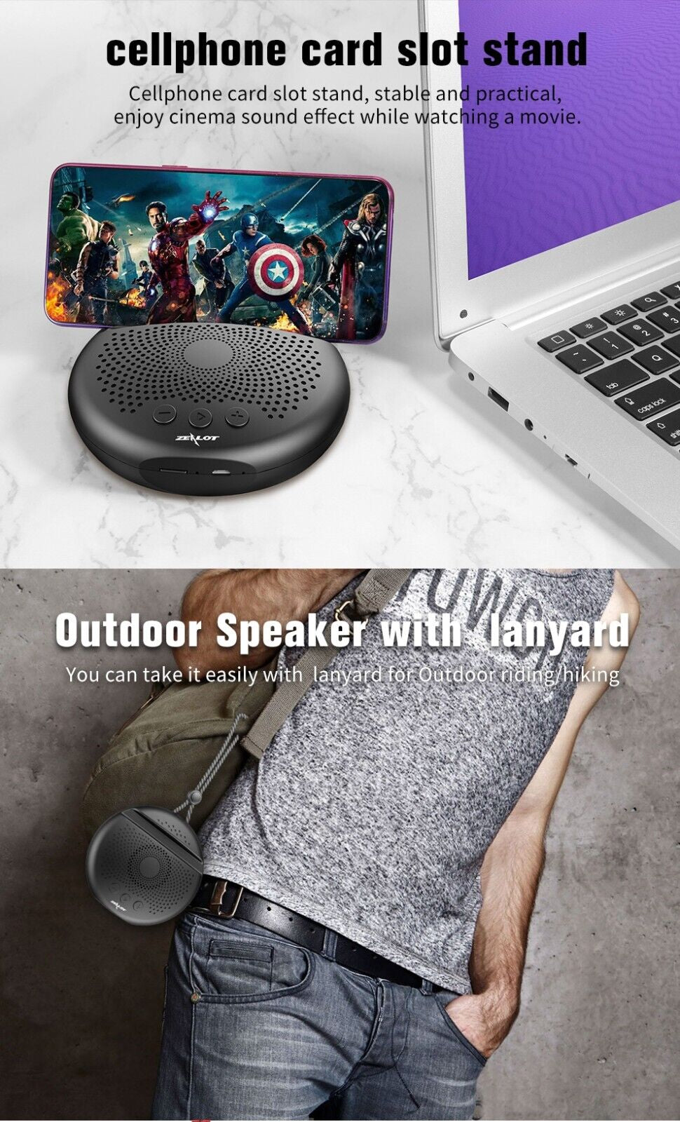 Portable Wireless Bluetooth Speaker Stereo Bass Loud Stereo Bass Speakers USB FM