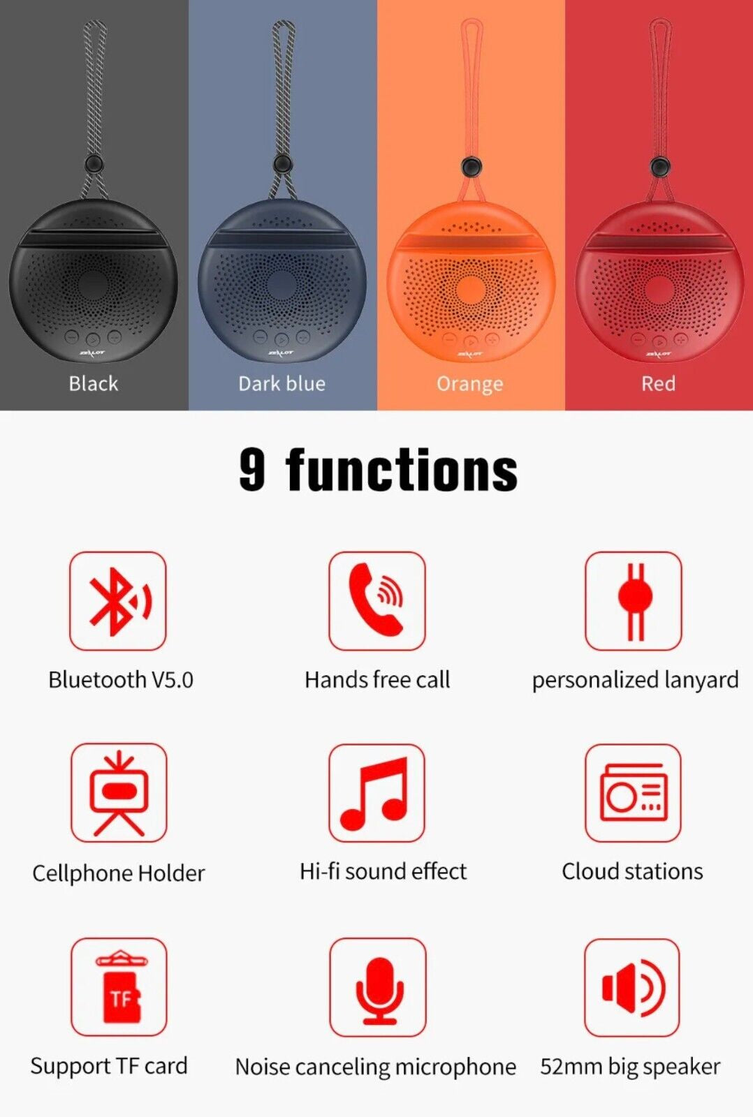 Portable Wireless Bluetooth Speaker Stereo Bass Loud Stereo Bass Speakers USB FM