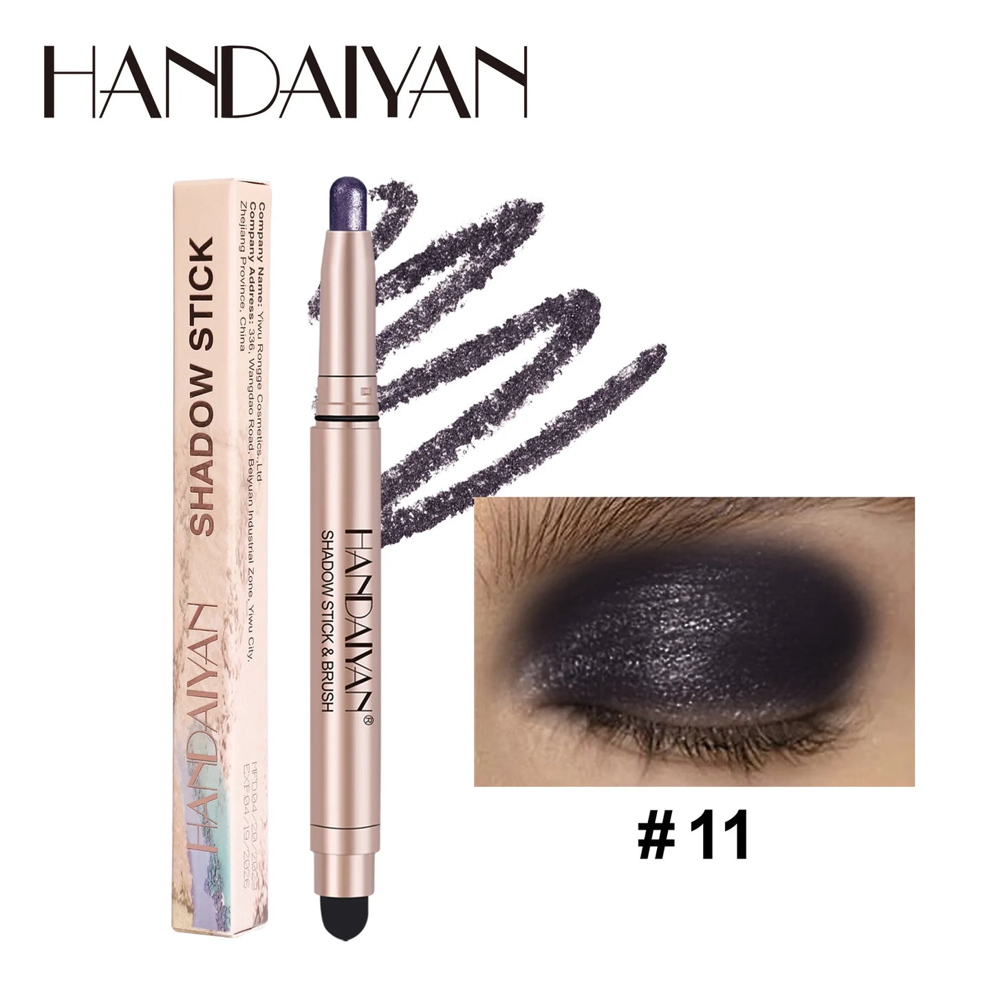 Double-Head Eyeshadow Stick Diamond Shimmer Highlighter Pencil Pearl Pigment Long Lasting Cream Eye Shadow Matte Brush Pen