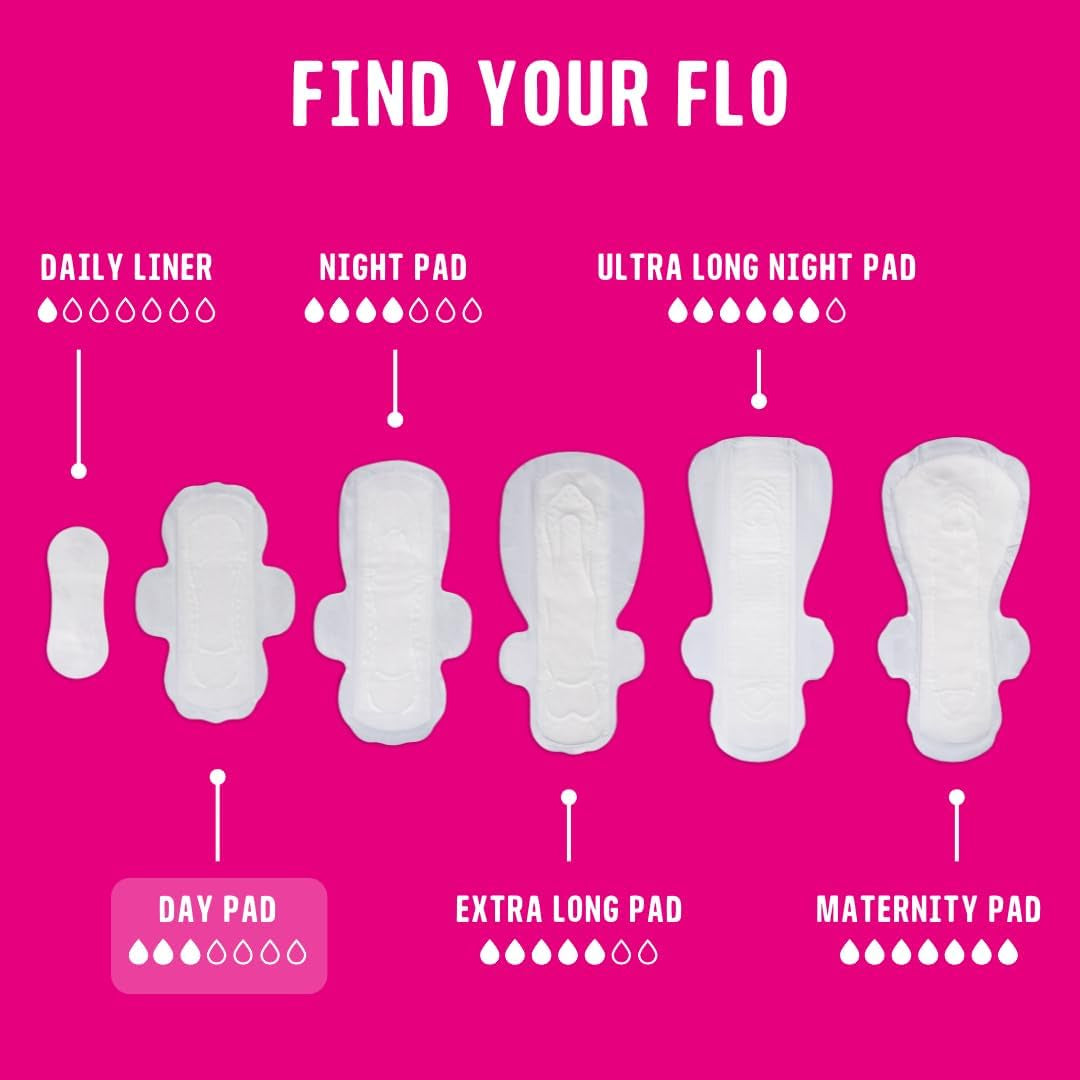 Experience Ultimate Comfort with FLO's Mega Pack of Organic Bamboo Day Pads - Ultra-Thin, Winged, and Eco-Friendly Sanitary Napkins for Women, 88 Count