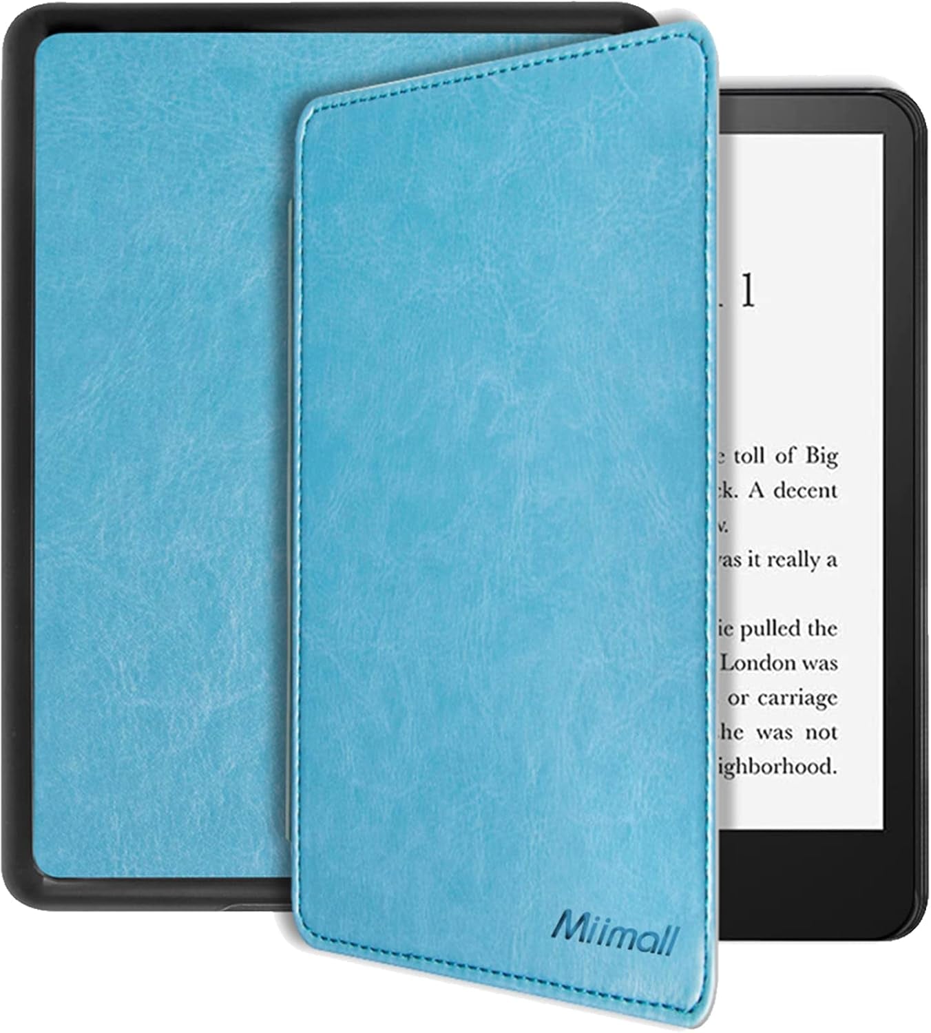 Compatible with Kindle Paperwhite 11Th Generation 2021 Leather Case with Hand Strap Leather Cover Cases for Kindle Paperwhite 11Th 2021 and Kindle Paperwhite Signature Edition 2021(Lightblue)