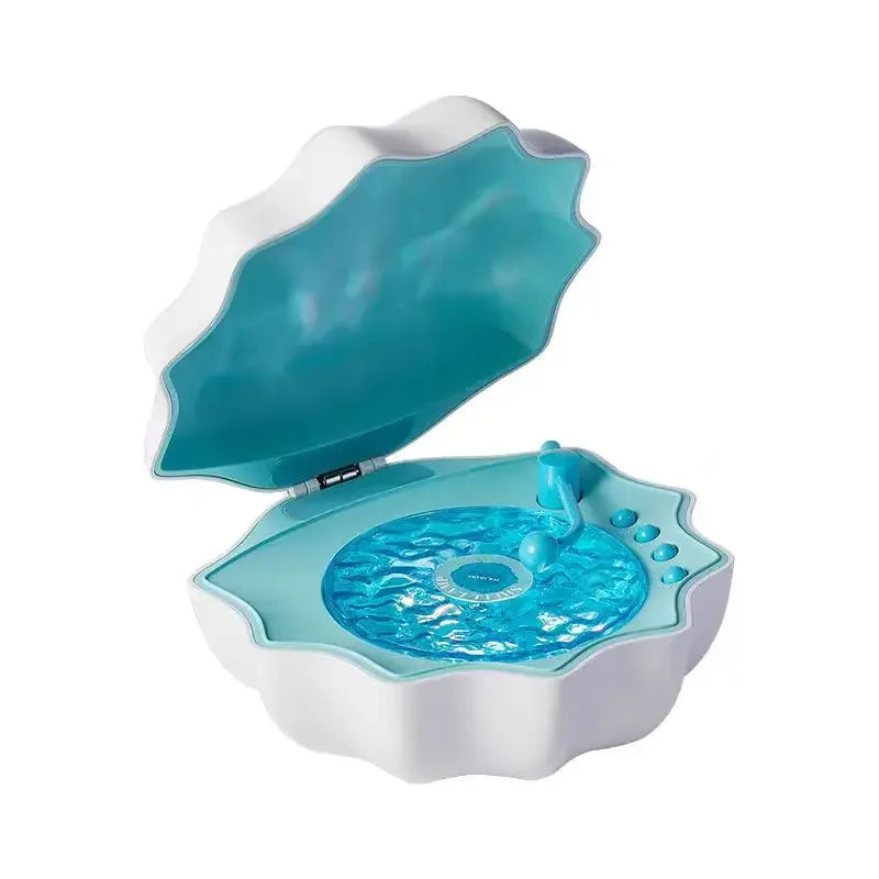 Versatile Portable Bluetooth Speaker with Retro Design, Colorful Projection Light, and White Noise Sleep Aid