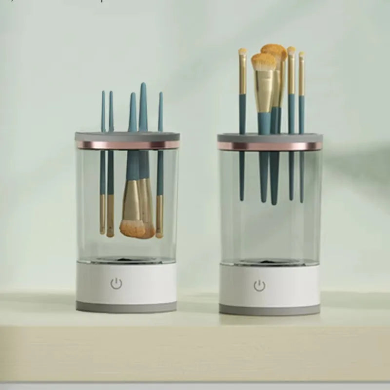 USB Plug Portable Electric Makeup Brush Cleaner with Rubber Makeup Machine Electric Quick Cleaner Cleaning Brush Collar Brushes