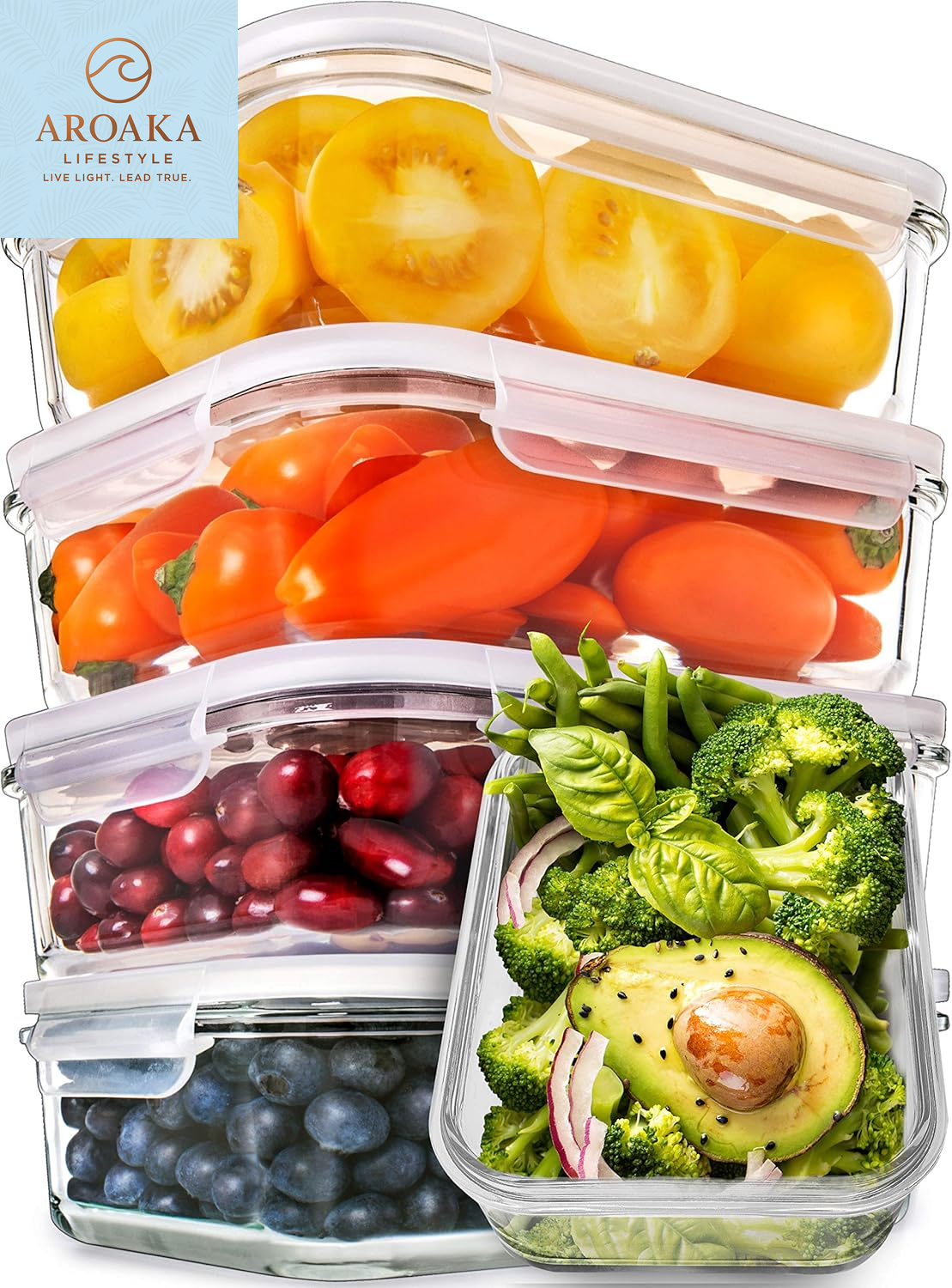 Revolutionize Your Meal Prep with the 5-Pack Airtight Glass Food Storage Containers - Perfect for Healthy Living!