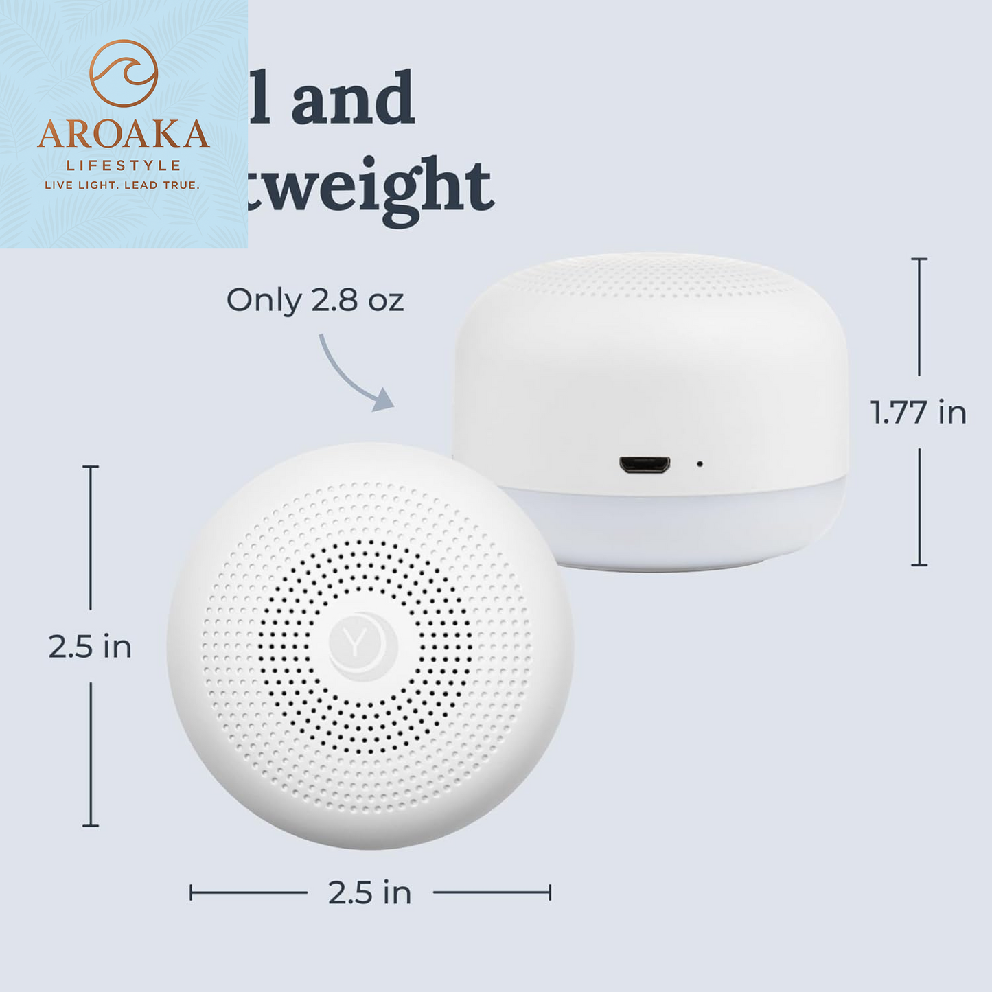 Mini Portable White Noise Machine with 6 Soothing Sounds and Adjustable Night Light - Ideal Sleep Therapy for Adults and Infants, USB Rechargeable with Convenient Carry Lanyard