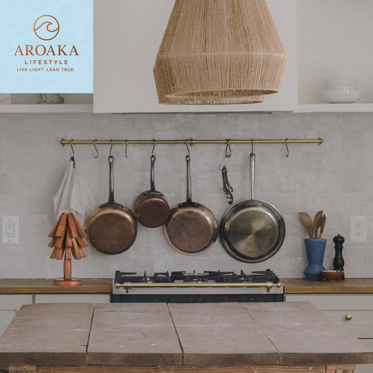 Elevate Your Kitchen with the CUIYAKI Set of 3 Stylish Bamboo Trivets - Perfect for Hot Dishes and Easy Storage