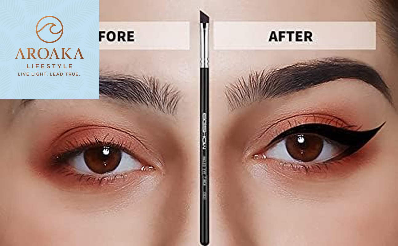 Precision Eyeliner Brush Set - 2PCS Angled Synthetic Brushes for Flawless Eye Makeup