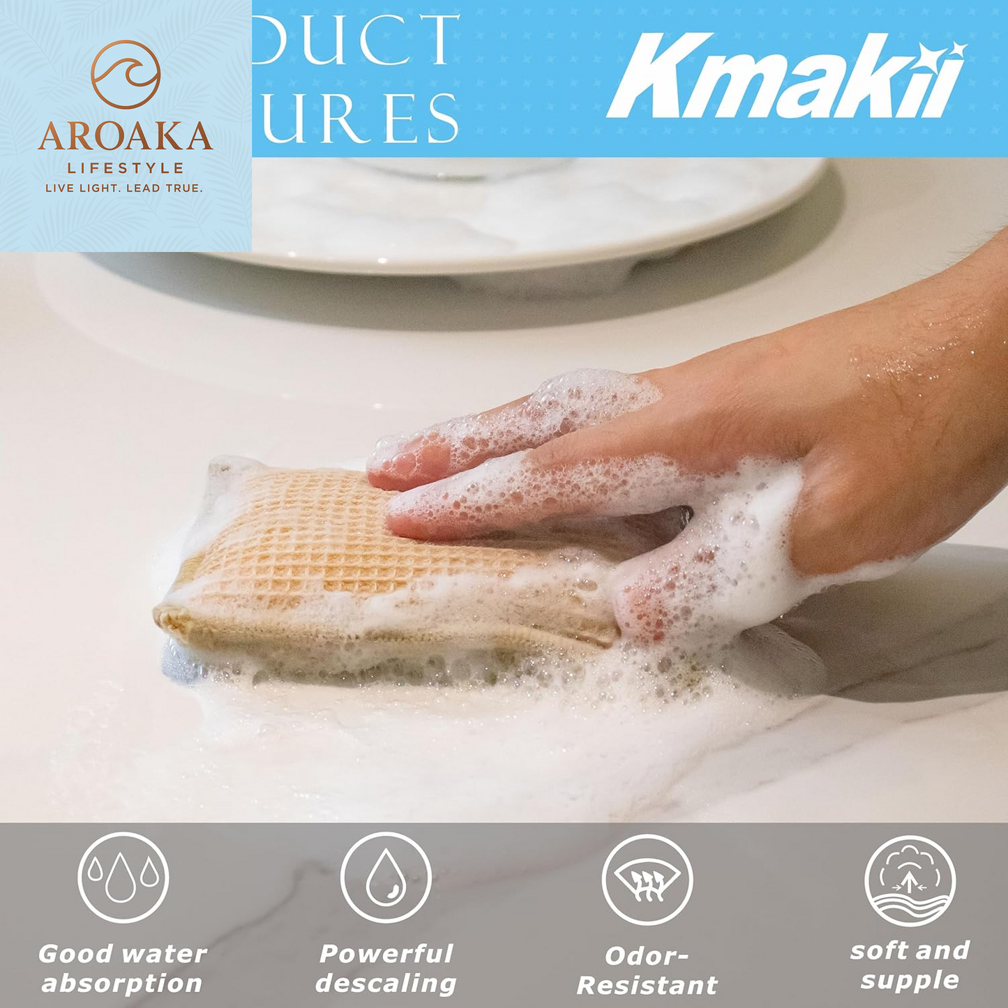 Transform Your Cleaning Routine with Super Absorbent Bamboo Kitchen Sponges - 12 Pack for Effortless Dishwashing and Surface Cleaning