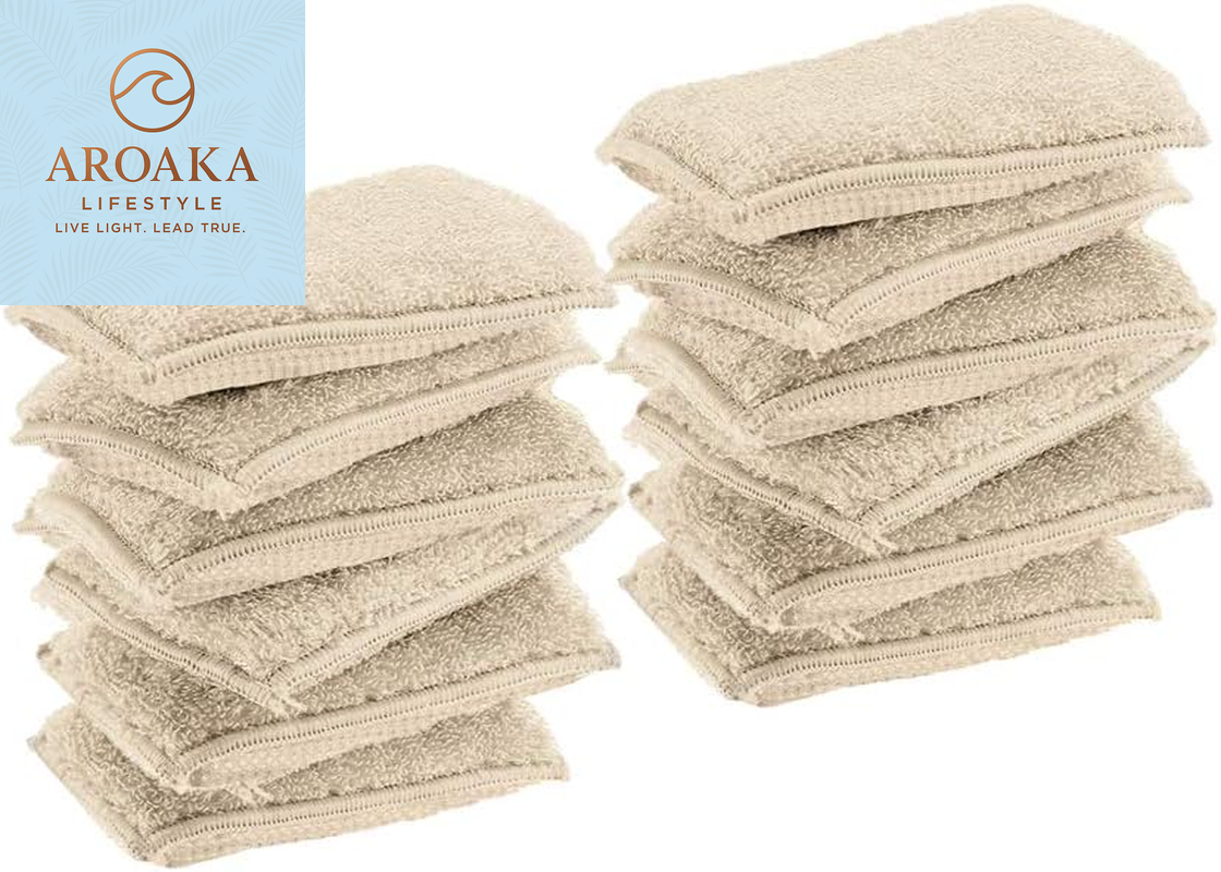 Transform Your Cleaning Routine with Super Absorbent Bamboo Kitchen Sponges - 12 Pack for Effortless Dishwashing and Surface Cleaning