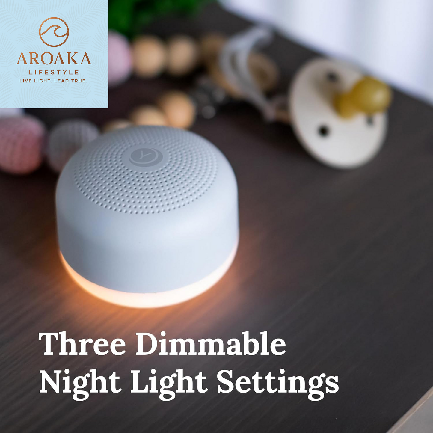 Mini Portable White Noise Machine with 6 Soothing Sounds and Adjustable Night Light - Ideal Sleep Therapy for Adults and Infants, USB Rechargeable with Convenient Carry Lanyard