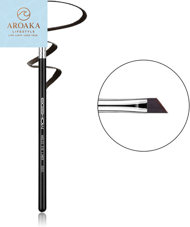 Precision Eyeliner Brush Set - 2PCS Angled Synthetic Brushes for Flawless Eye Makeup
