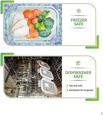 Revolutionize Your Meal Prep with the 5-Pack Airtight Glass Food Storage Containers - Perfect for Healthy Living!