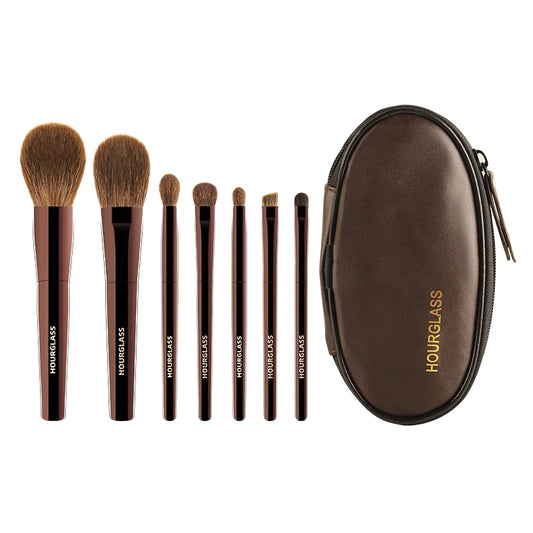 Makeup Brush Set Mini Portable 7 Pcs, High Quality Soft Animal Hair Brush Include Eyeshadow,Blush,Powder Brush