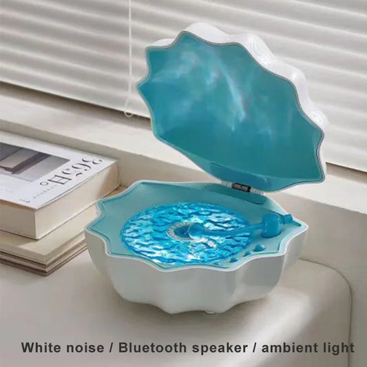 Versatile Portable Bluetooth Speaker with Retro Design, Colorful Projection Light, and White Noise Sleep Aid