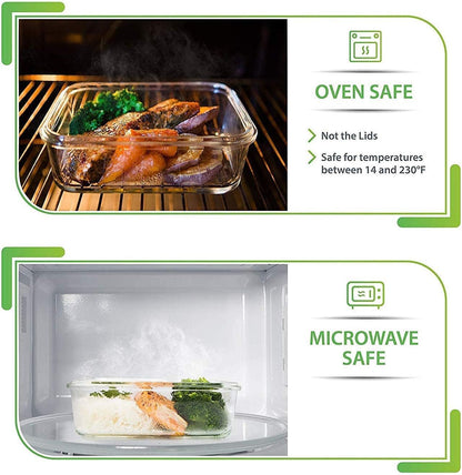 Revolutionize Your Meal Prep with the 5-Pack Airtight Glass Food Storage Containers - Perfect for Healthy Living!