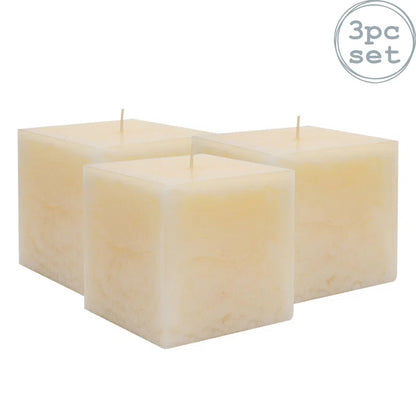 Indulge in Serenity with Our Creamy Vanilla Square Pillar Candles - 120 Hours of Bliss