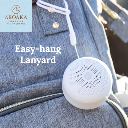 Mini Portable White Noise Machine with 6 Soothing Sounds and Adjustable Night Light - Ideal Sleep Therapy for Adults and Infants, USB Rechargeable with Convenient Carry Lanyard