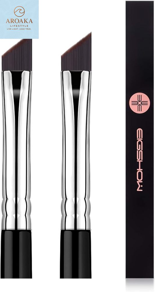 Precision Eyeliner Brush Set - 2PCS Angled Synthetic Brushes for Flawless Eye Makeup